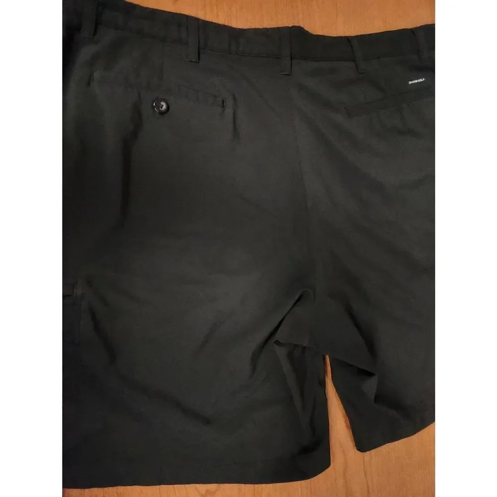 Chaps 78 Golf Shorts Men’s 42 Black Performance Flat Front Zip Cargo Pockets
